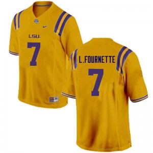 Mens LSU Tigers Leonard Fournette #7 NCAA Gold Jerseys 417017-115