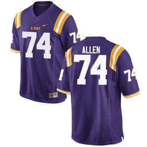 Men LSU Tigers Willie Allen #74 Embroidery Purple Jersey 248818-849