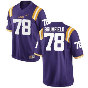 Men's LSU Tigers Garrett Brumfield #78 College Purple Jersey 655615-902