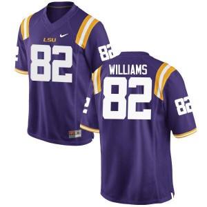 Men's LSU Tigers Jalen Williams #82 Purple Official Jersey 345175-941