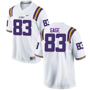 Men LSU Tigers Russell Gage #83 College White Jerseys 572326-586