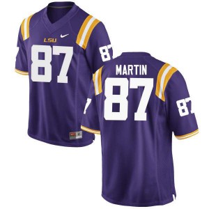 Men's LSU Tigers Sci Martin #87 Purple Stitched Jerseys 588359-816