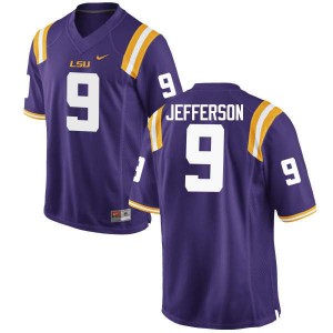 Mens LSU Tigers Rickey Jefferson #9 Purple Stitched Jersey 506786-195