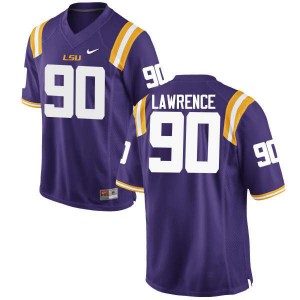Men's LSU Tigers Rashard Lawrence #90 University Purple Jerseys 287491-715