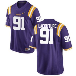 Mens LSU Tigers Christian LaCouture #91 Purple Official Jersey 225194-494