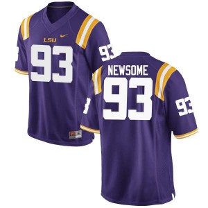 Men LSU Tigers Seth Newsome #93 Purple Football Jerseys 990201-302