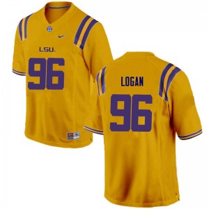 Men's LSU Tigers Glen Logan #96 Gold NCAA Jerseys 322247-765