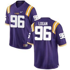 Mens LSU Tigers Glen Logan #96 Purple Football Jersey 275449-535