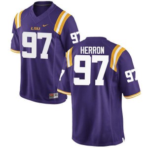 Men LSU Tigers Frank Herron #97 High School Purple Jerseys 696456-218