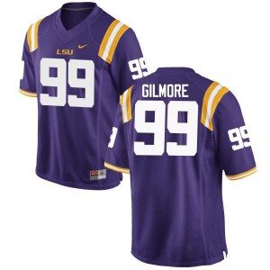 Mens LSU Tigers Greg Gilmore #99 Stitch Purple Jerseys 923820-220