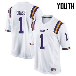 Youth LSU Tigers Ja'Marr Chase #1 White Player Jersey 212218-150