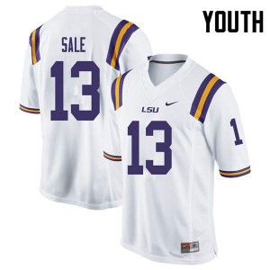 Youth LSU Tigers Andre Sale #13 Stitched White Jersey 140765-823