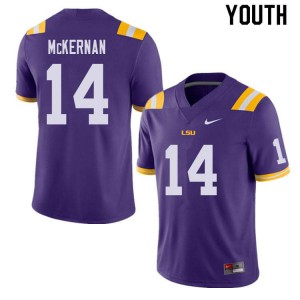 Youth LSU Tigers John Gordon McKernan #14 Embroidery Purple Jersey 519226-869