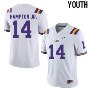 Youth LSU Tigers Maurice Hampton Jr. #14 Football White Jersey 843367-136