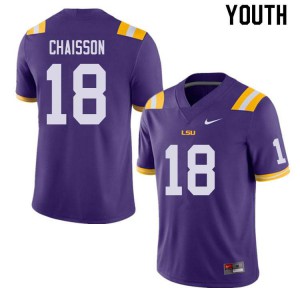 Youth LSU Tigers K'Lavon Chaisson #18 Purple Football Jersey 444700-598