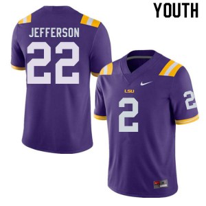 Youth LSU Tigers Justin Jefferson #2 Purple Player Jersey 560166-639