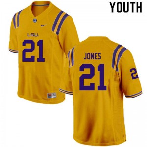 Youth LSU Tigers Kenan Jones #21 College Gold Jerseys 991062-611