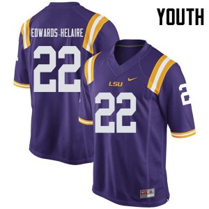Youth LSU Tigers Clyde Edwards-Helaire #22 Purple Official Jerseys 734890-921