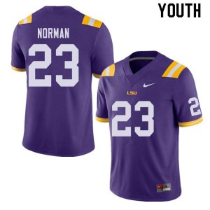 Youth LSU Tigers Corren Norman #23 Purple Player Jerseys 200196-419