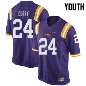 Youth LSU Tigers Chris Curry #24 NCAA Purple Jerseys 783838-325
