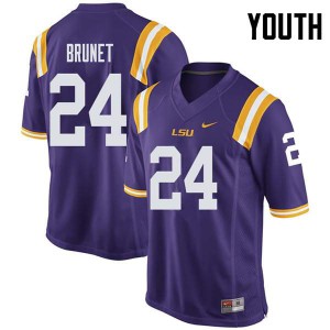 Youth LSU Tigers Colby Brunet #24 Purple Player Jersey 519242-130