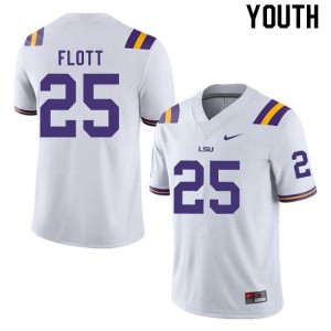 Youth LSU Tigers Cordale Flott #25 White College Jersey 165216-681