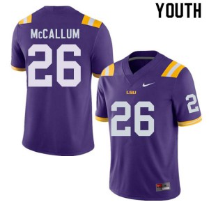 Youth LSU Tigers Kendall McCallum #26 Stitch Purple Jersey 825117-631