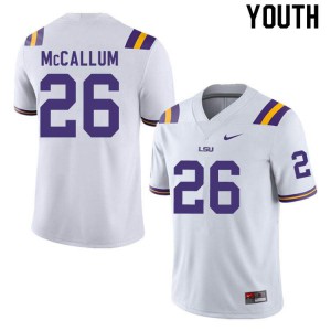 Youth LSU Tigers Kendall McCallum #26 Official White Jerseys 768435-663