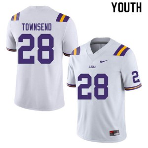 Youth LSU Tigers Clyde Townsend #28 Football White Jerseys 823580-596