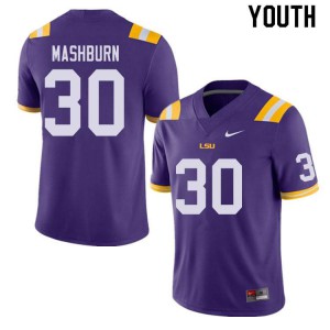 Youth LSU Tigers Jack Mashburn #30 High School Purple Jerseys 555580-384