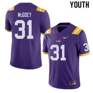 Youth LSU Tigers Thomas McGoey #31 Purple NCAA Jerseys 667375-102