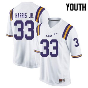 Youth LSU Tigers Todd Harris Jr. #33 NCAA White Jerseys 507159-556