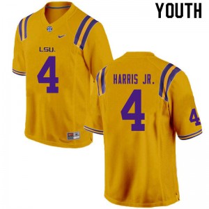 Youth LSU Tigers Todd Harris Jr. #4 Gold High School Jerseys 277575-522