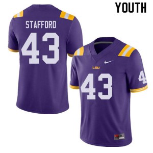 Youth LSU Tigers Preston Stafford #43 Alumni Purple Jersey 892291-414