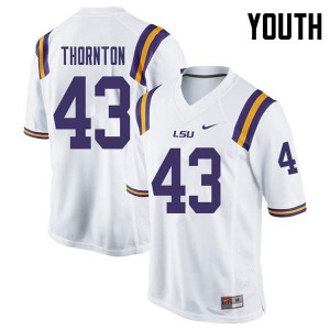 Youth LSU Tigers Ray Thornton #43 White High School Jerseys 429073-139