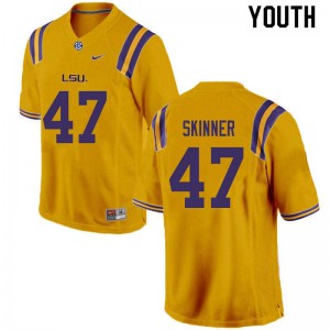 Youth LSU Tigers Quentin Skinner #47 Gold Official Jerseys 204964-653