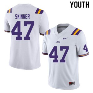 Youth LSU Tigers Quentin Skinner #47 College White Jerseys 550645-145
