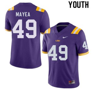 Youth LSU Tigers Jansen Mayea #49 Official Purple Jersey 391344-338