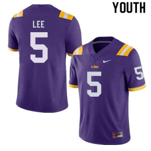 Youth LSU Tigers Devonta Lee #5 Purple College Jerseys 676767-540