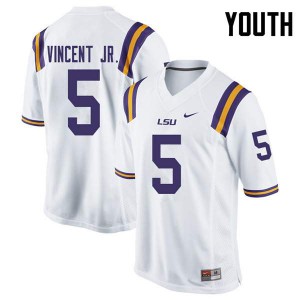 Youth LSU Tigers Kary Vincent Jr. #5 White University Jerseys 386536-510