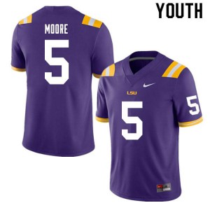 Youth LSU Tigers Koy Moore #5 Official Purple Jersey 558390-356