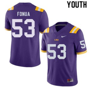 Youth LSU Tigers Soni Fonua #53 Purple Alumni Jersey 488908-581