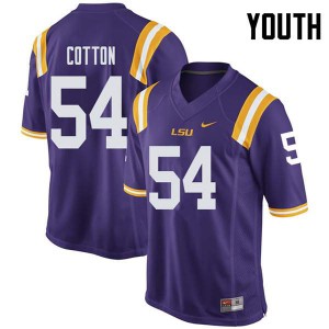 Youth LSU Tigers Davin Cotton #54 Purple NCAA Jersey 166706-872