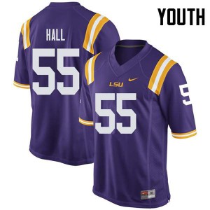 Youth LSU Tigers Kody Hall #55 NCAA Purple Jerseys 776069-951