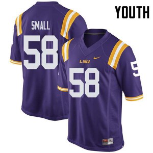Youth LSU Tigers Jared Small #58 Purple Official Jerseys 299230-843