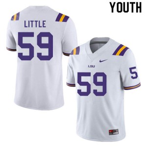 Youth LSU Tigers Desmond Little #59 Player White Jersey 355686-379