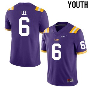 Youth LSU Tigers Devonta Lee #6 Purple Stitched Jersey 304426-875