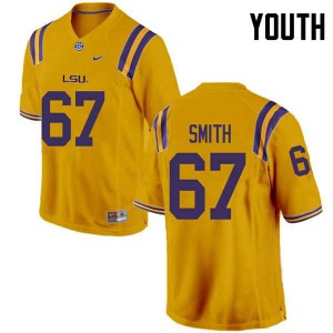 Youth LSU Tigers Cole Smith #67 Gold Player Jerseys 776459-564