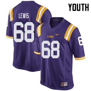 Youth LSU Tigers Damien Lewis #68 University Purple Jersey 662009-627