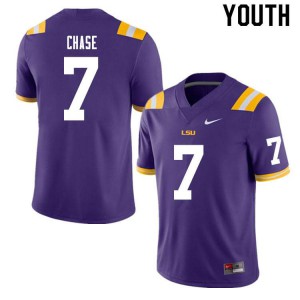 Youth LSU Tigers Ja'Marr Chase #7 Purple College Jerseys 535771-541